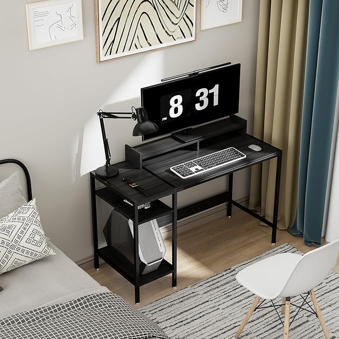 Computer Gaming Desk with Monitor Stand, Home Office Desk Suitable - Image 2