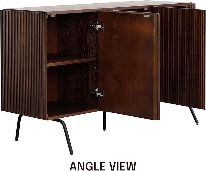 NTC Veil Modern Sideboard with 3 Doors, Buffet Cabinet with Vertical Groove - Image 5