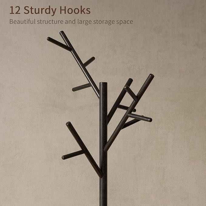 Coat Rack, Solid Wood Coat Rack Freestanding - Image 7