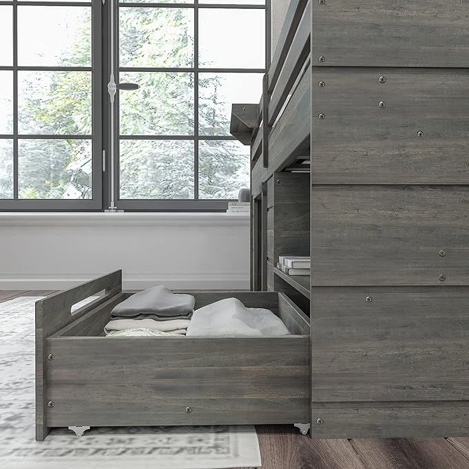 Max & Lily Loft Bed Twin Size, Solid Wood Low Loft Bed - Image 7