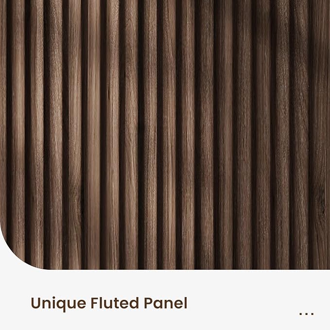 Buffet Cabinet with Storage, Fluted Multifunctional Storage Cabinet with 2 Doors - Image 4