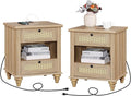 WAMPAT Set of 2 Rattan Night Stands Side Tables by WAMPAT