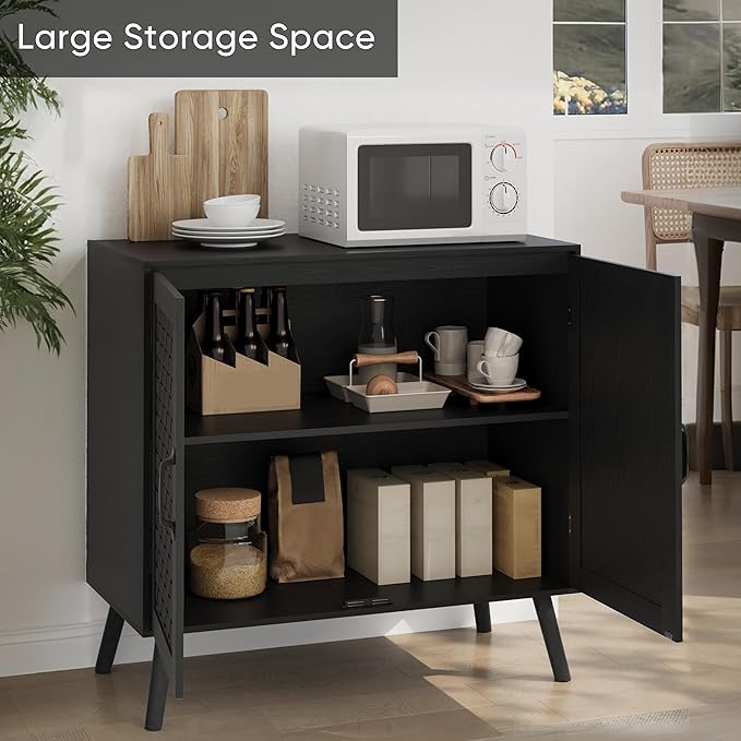 Smuxee Black Sideboard, Freestanding Buffet Cabinet - Image 7