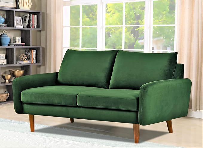 Container Furniture Direct Kent Velvet Loveseat Sofa - Image 6