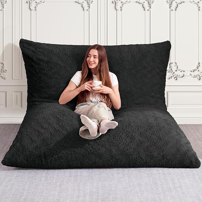 HABUTWAY 4 in 1 Bean Bag Chair, Giant Memory Foam Filling Bean Bag Sofa by HABUTWAYMakeYourLifeComfortable