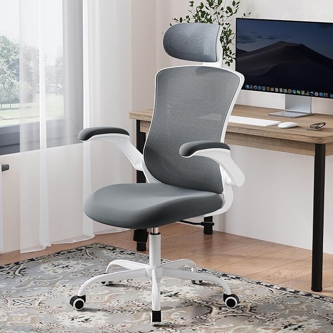 High Back Office Chair with Adjustable Lumbar Support & Headrest, Ergonomic - Image 7