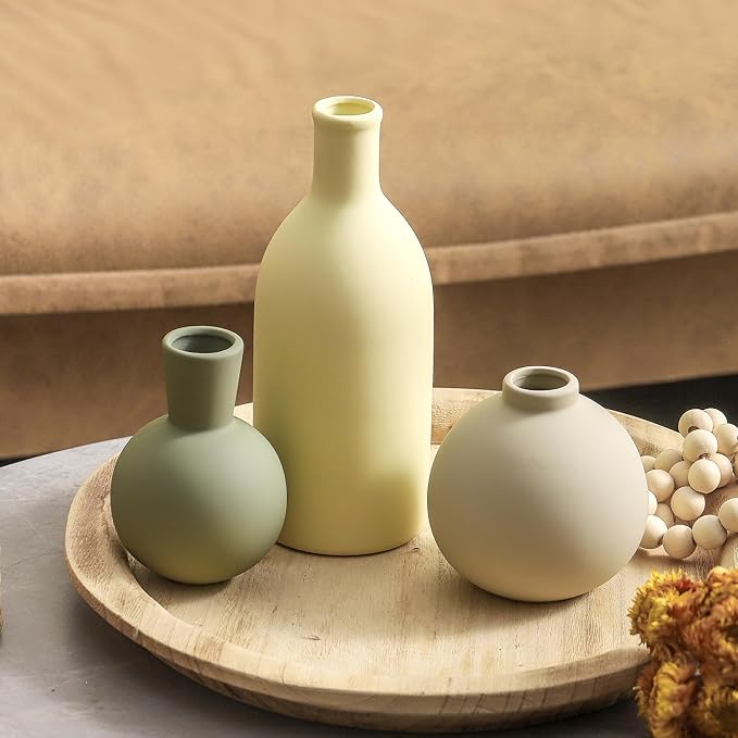 Vase Set of 3, Ceramic Vases Home Decor Flower Decorative Table Decor Vase - Image 7