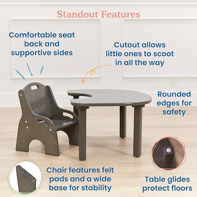 ECR4Kids Little Learner Table and Chair Set, Kids Furniture - Image 4