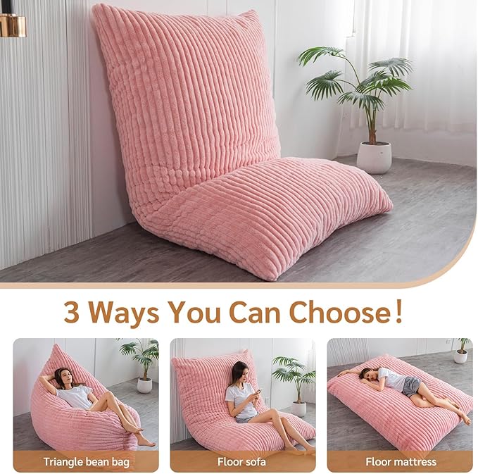 BYBYME 3 in 1 Bean Bag Chairs, Bean Bag Bed - Image 6