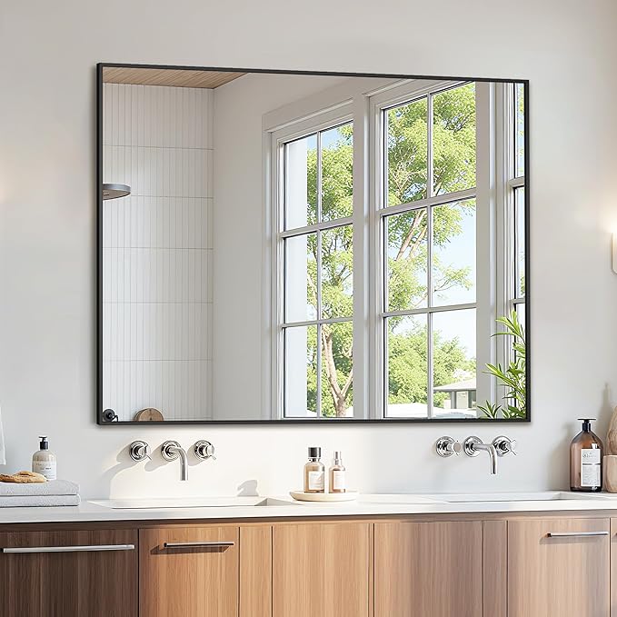 Bathroom Mirror 48" x 36", Large Rectangle Wall Mirror, Entryway Decor by Unknown