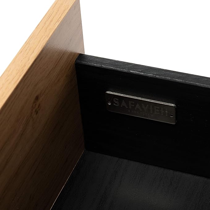 SAFAVIEH Beatrix TV Stand for up to 60" Flatscreen – Black & Oak, 2 Doors - Image 8
