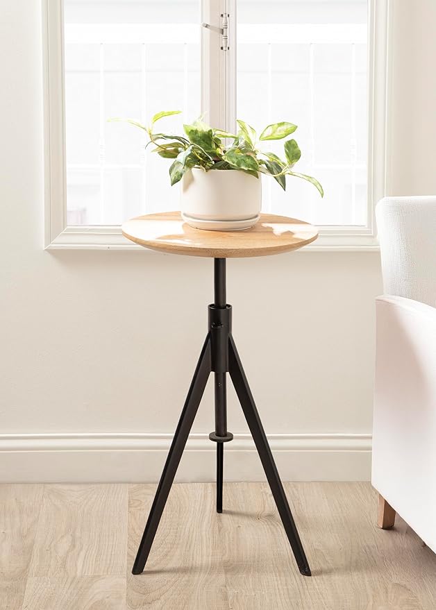 Kate and Laurel Keres Modern Adjustable-Height Round Tripod Side Table - Image 4