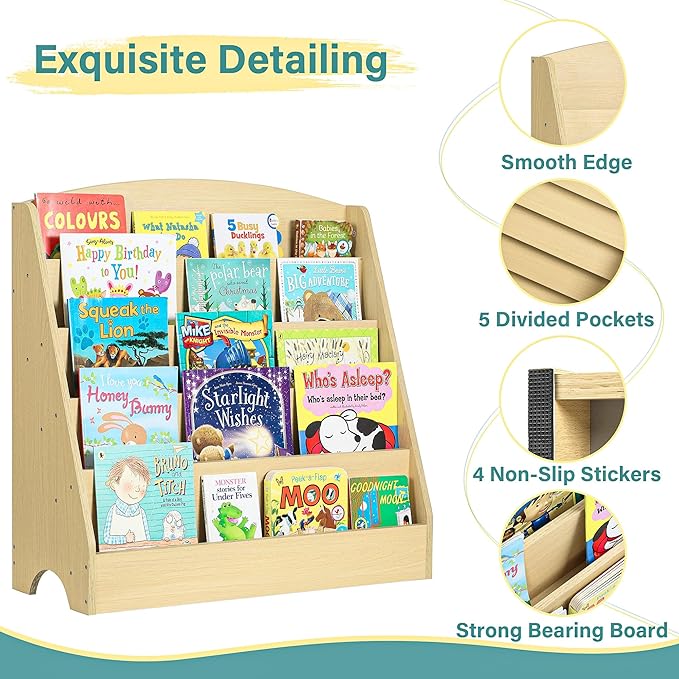 TOETOL 5-Tier Kids Bookshelf - Image 4