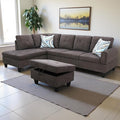 L Shaped Couch Modern Sectional Couch Upholstered Fluffy Fabric 3 Pieces Sofas by LynginsCreativeLife