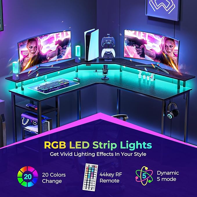 Rolanstar L Shaped Gaming Desk - Image 4
