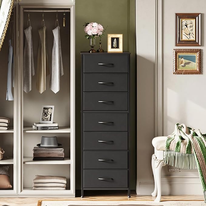 WLIVE Black Tall Dresser for Bedroom, 7 Drawer Dressers & Chests of Drawers - Image 5