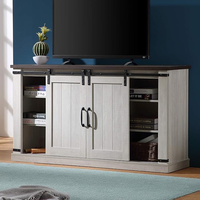 Farmhouse TV Stand for 60inch Television Stand, Entertainment Center - Image 4