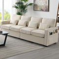 104" 4-Seater Modern Linen Fabric Sofa by Favfurish
