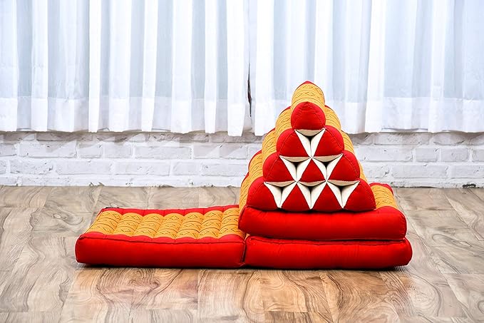 Leewadee 3-Fold Mat with Triangle Cushion – Comfortable TV Pillow, Foldable - Image 8