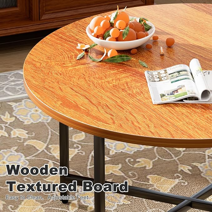 Round Coffee Table, 31.5" Circle Coffee Table，Modern Round Coffee Tables Living - Image 5