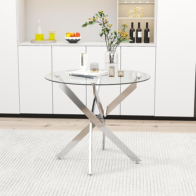 Glass Dining Table Modern Kitchen Table by Goldfan