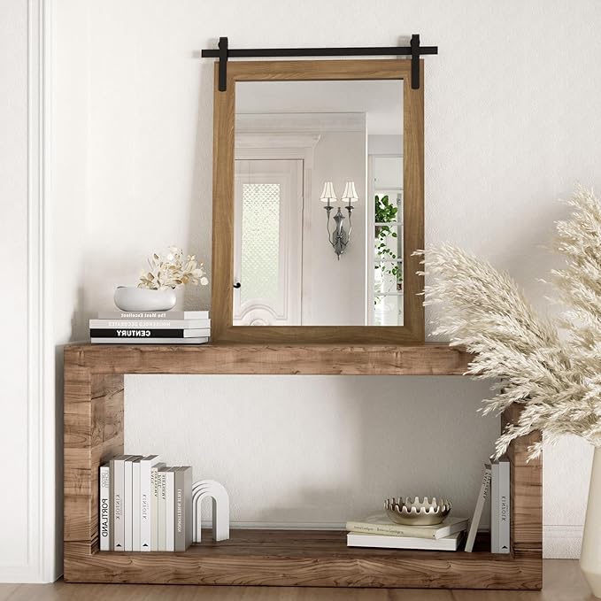 Farmhouse Bathroom Mirror, Barn Door Style Decor Entryway Bedroom 22x30INCH - Image 5