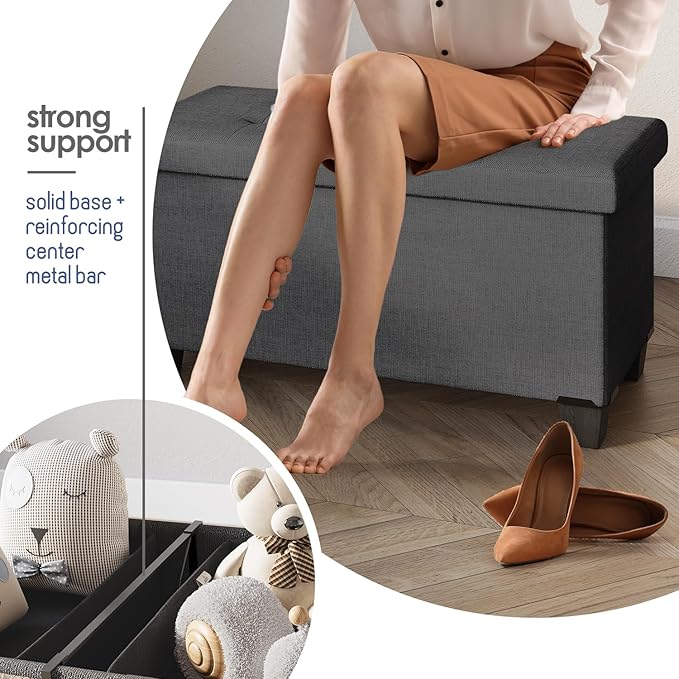 STORAGEBUD Storage Ottoman Bench - Image 5