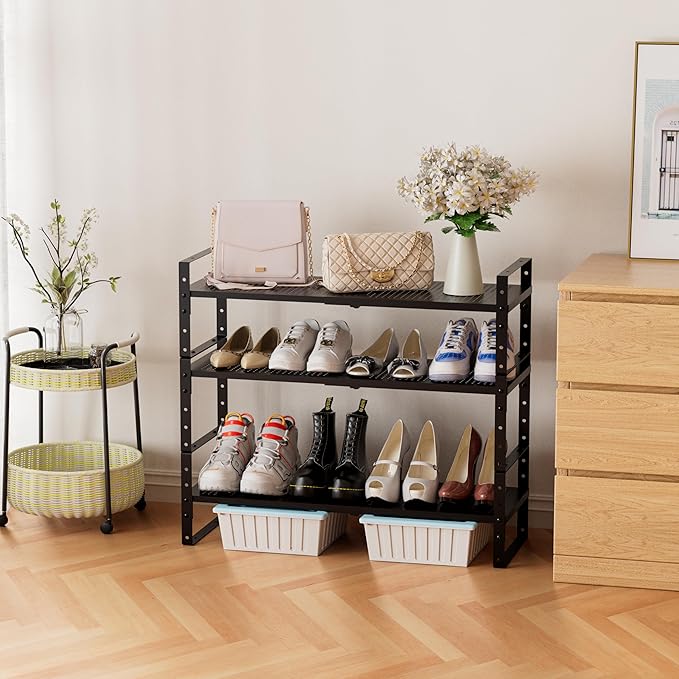 Expandable Stackable Aadjustable Shoe Rack Pantry Shelf - Image 2