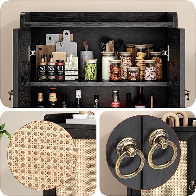 Buffet Cabinet, Rattan Storage Cabinet - Image 4