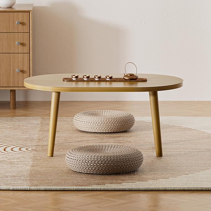 Small Coffee Table for Small Space, Low Table, Floor Table Desk for Sitting on - Image 8