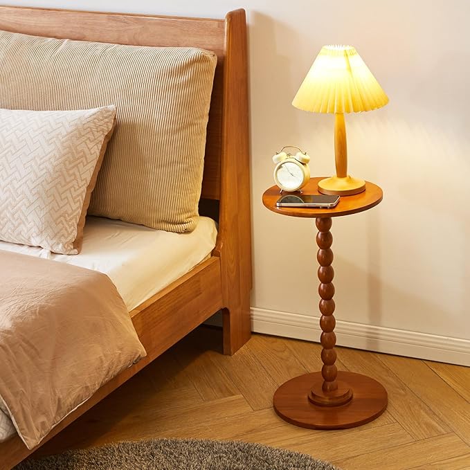 Round Wood Side Table, Small Decorative Table, Nightstand, Modern Side Table - Image 2