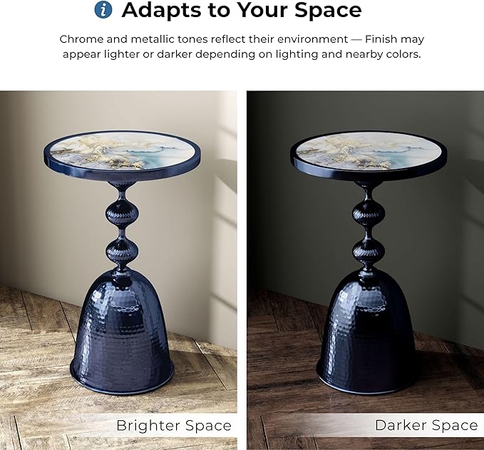 HOMES: Inside + Out Halric Modern 24" Tall Round End Table - Image 7