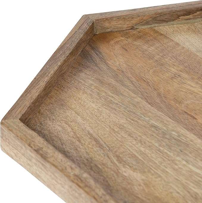 Kate and Laurel Kashvi Modern Hexagon Side Table; 17 x 15 x 20 Natural Wood and - Image 5