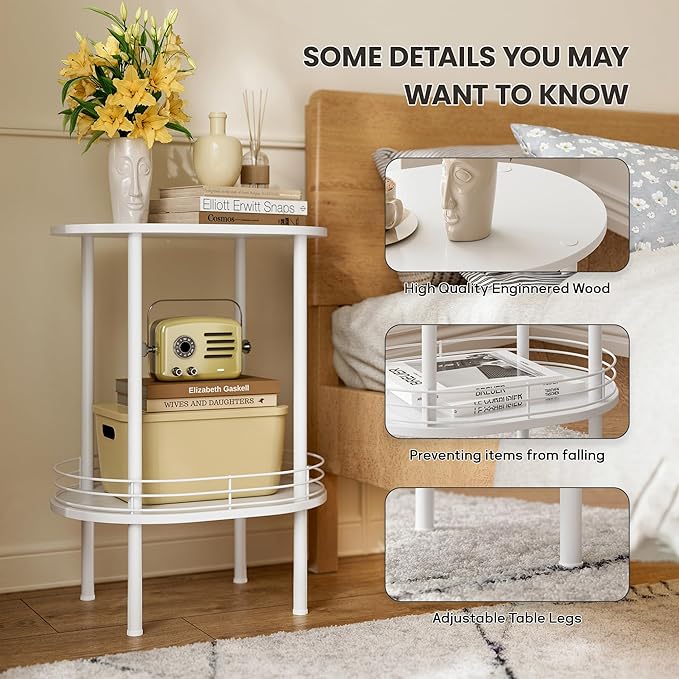 Small Round Side Table, Bedside Table - Image 4