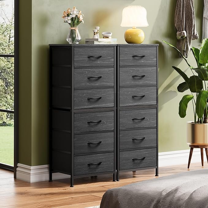 WLIVE Tall Dresser for Bedroom, 6 Drawer Dressers & Chests of Drawers, Fabric - Image 5