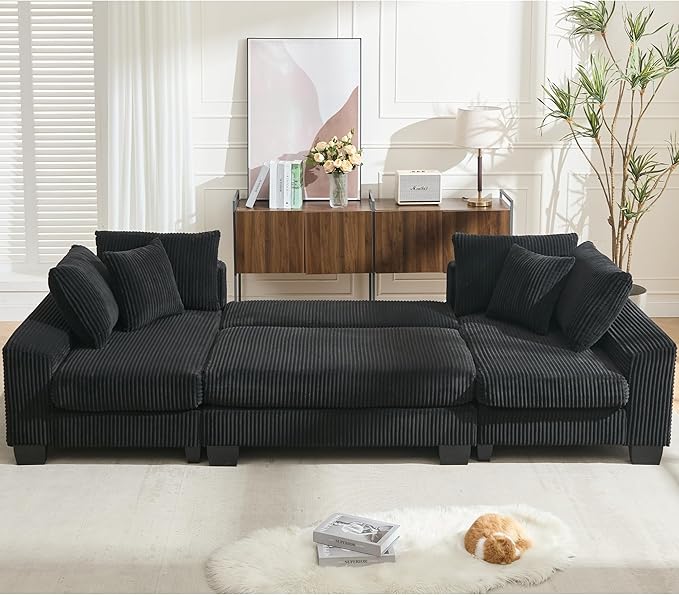 Symmetrical U Shaped Sectional Sofa Convertible Pull Out Sleeper Sofabed - Image 4