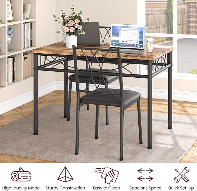 Dining Table Set for 4, Compact Kitchen Table - Image 4