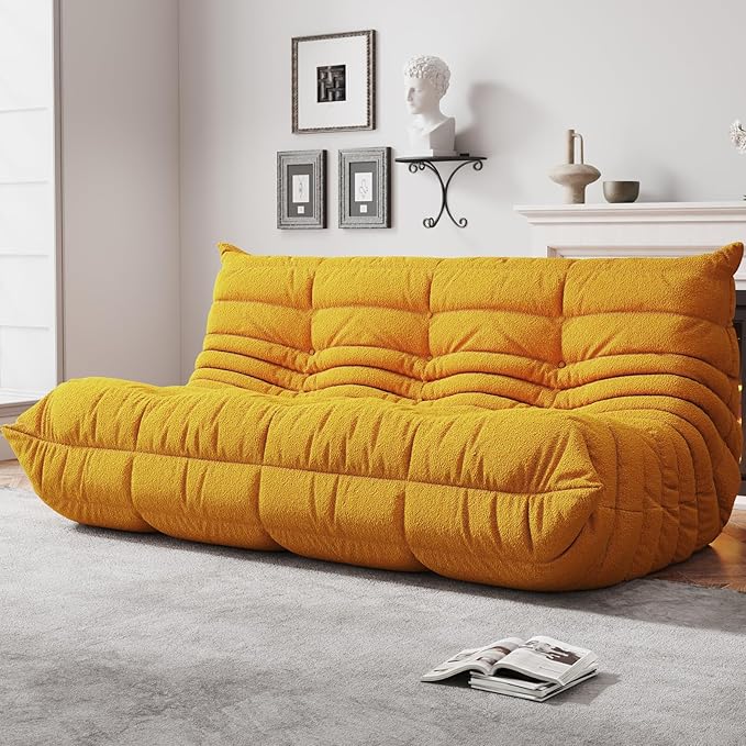Bean Bag Chairs for Adults, BeanBag Reading Chair Memory Foam Couch 3-Seater by WHGBJA