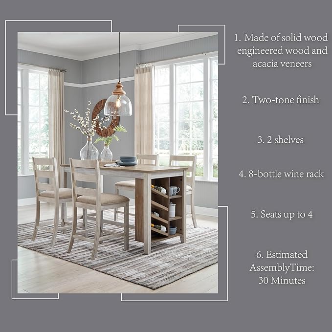 Signature Design by Ashley Skempton Farmhouse 36" Counter Height Dining Table - Image 7