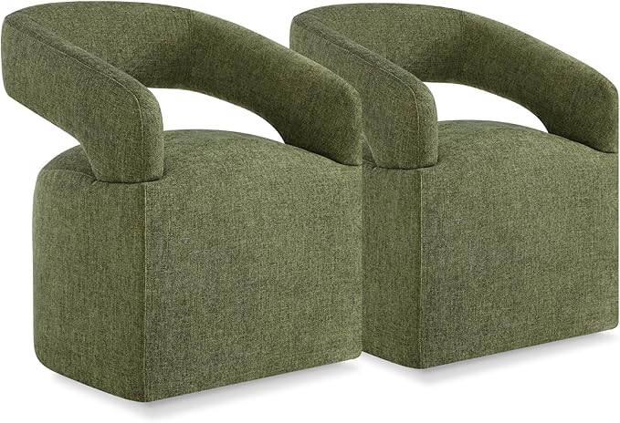 Upholstered Dining Chairs with Casters Easy Assembly Require Modern Barrel by Kislot