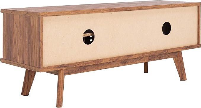 SAFAVIEH Aurelio TV Stand for up to 55" Flatscreen – Walnut Brown, 1 Sliding - Image 5