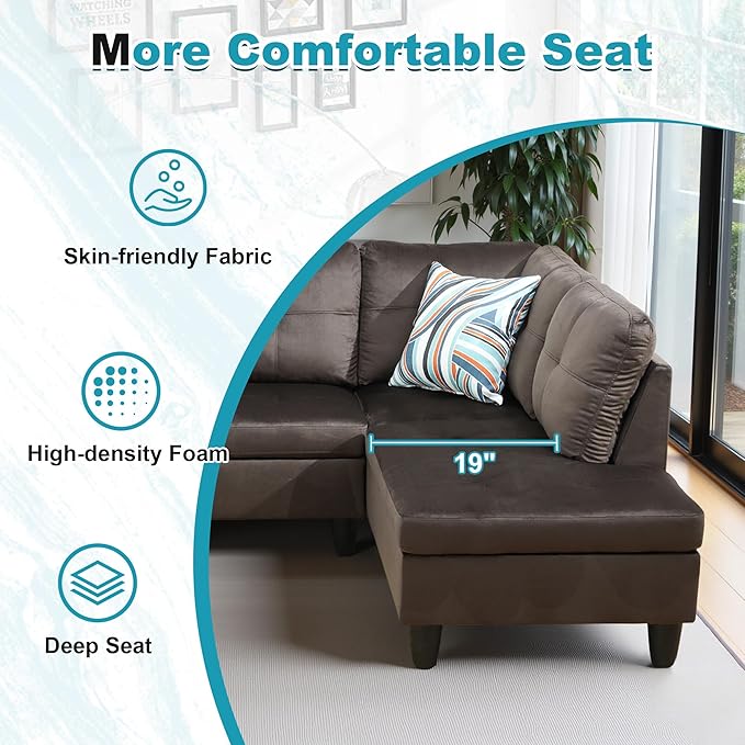 97" Oversized Sectional Couch, L Shaped Couch - Image 5