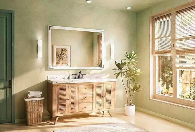 TETOTE 48 x 36 White Wooden Mirror - Image 8