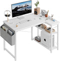 L Shaped Computer Desk with Reversible Shelves, 40 Inch Small Corner Desk with by Unknown