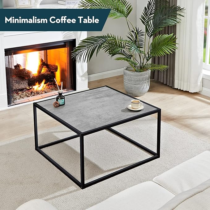 SAYGOER Small Coffee Table Square Modern Coffee Tables - Image 8