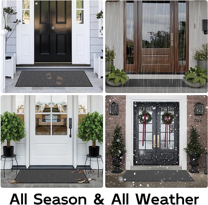 Sturdy Front Door Mat Outside Entrance, Stain and Fade Resistant, Natural - Image 5