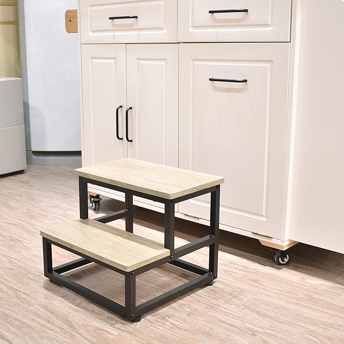 Step Stool, Wood and Metal Step - Image 2