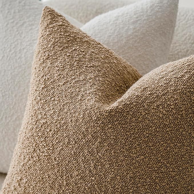 Foindtower Set of 2, Decorative Textured Boucle Throw Pillow Covers Accent - Image 4