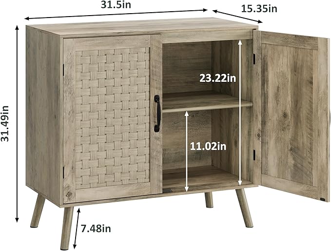 Farmhouse Sideboard Cabinet, Buffet Storage Cabinet - Image 2