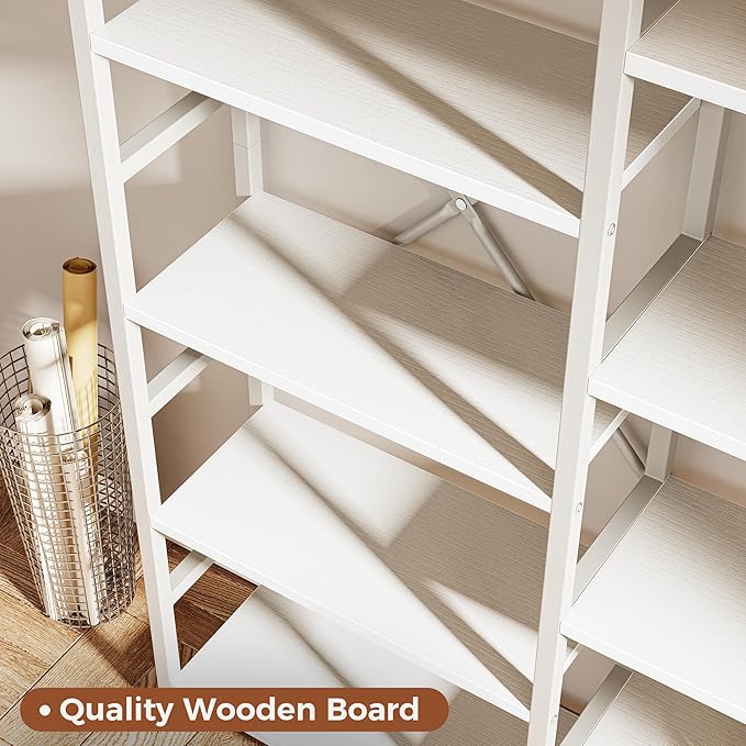 SUPERJARE Triple 5 Tier Bookshelf, Bookcase - Image 4